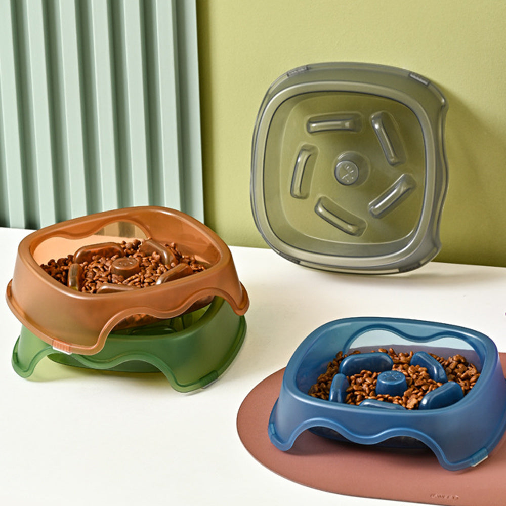 Pet Slow Anti Choking Water Feeder Bowl Plastic Food Plate