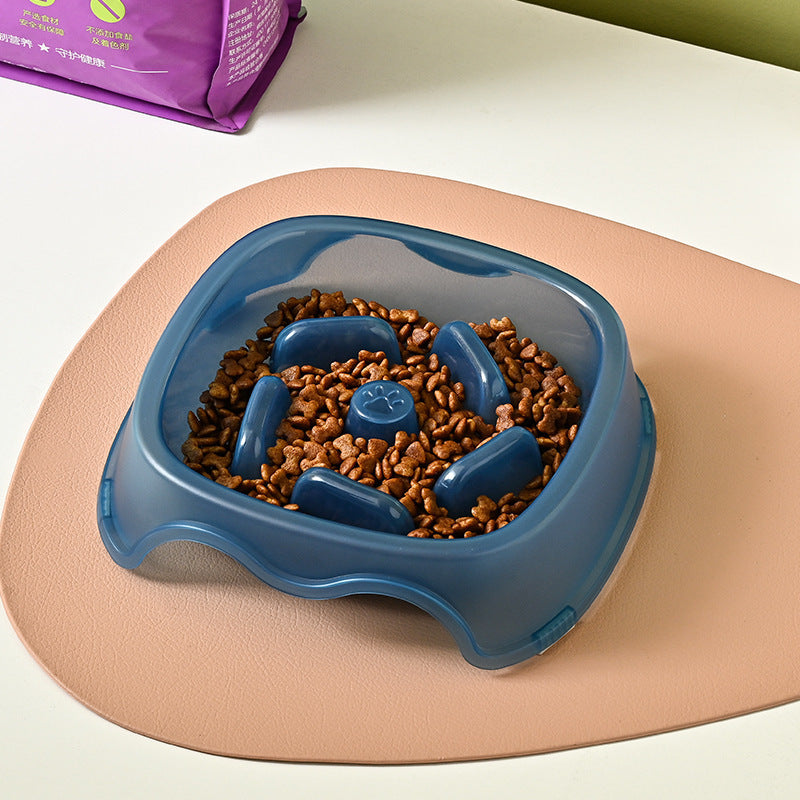 Pet Slow Anti Choking Water Feeder Bowl Plastic Food Plate