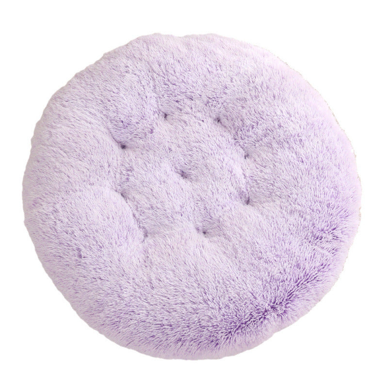 Plush Round Pet Bed Warm Sleeping Mat Cozy Nest