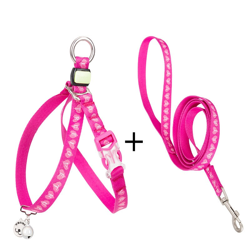 Bell Chest Strap Vest Adjustable Pet Leash Harness
