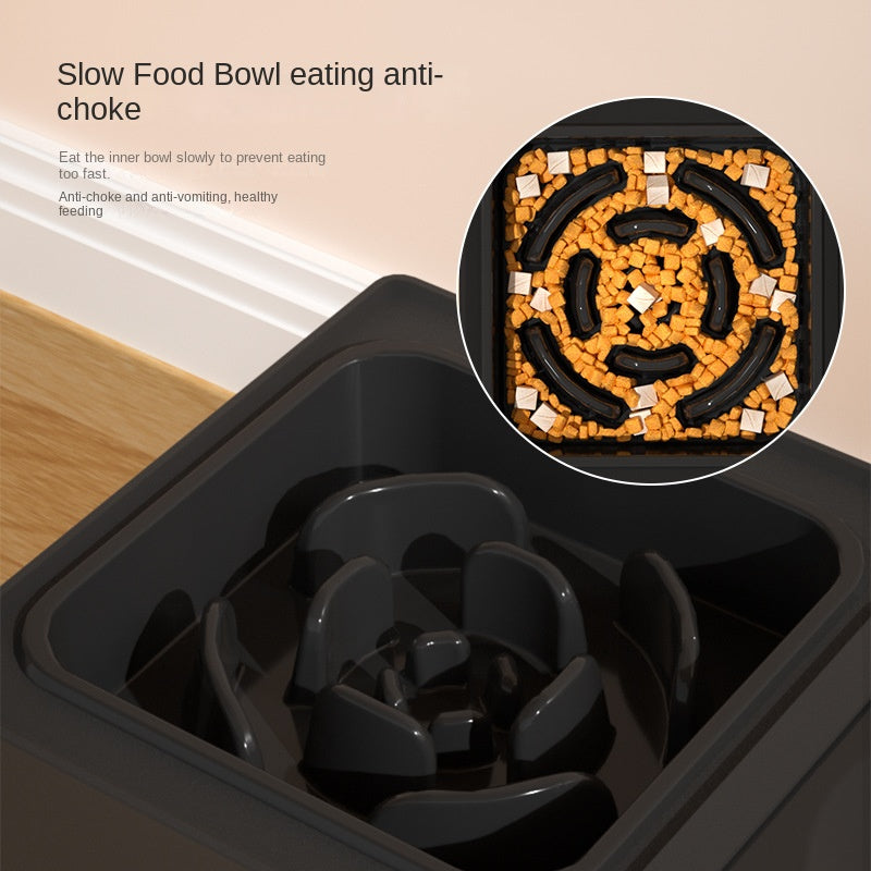 Adjustable Height Pet Double Bowl Feeding Stand Set