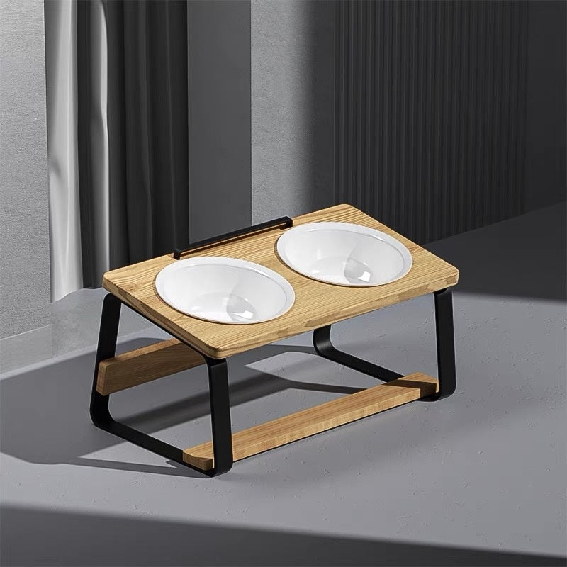 Ceramic Double Pet Feeding And Drinking Bowl Set