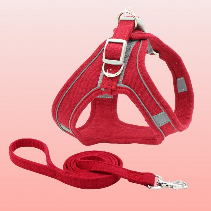 Vest Type Pet Chest Harness With Control Leash