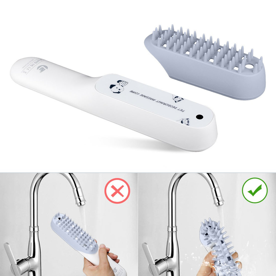 Pet Silicone Massage Grooming Deodorizing Brush Tool
