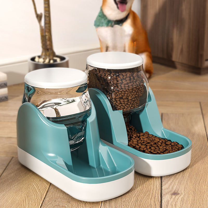 Pet Automatic Water Fountain Food Dispenser Large Capacity Feeding Bowl
