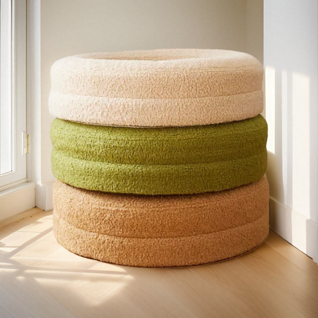 Solid Color Leisure Round Pet Bed Cozy Sleeping Nest