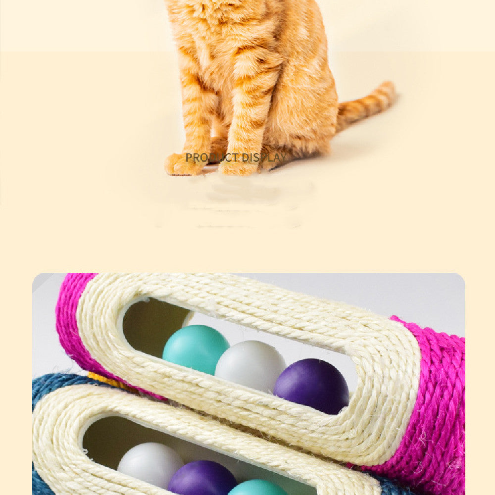 Pet Long Sisal Drum Three Piece Interactive Toy Set