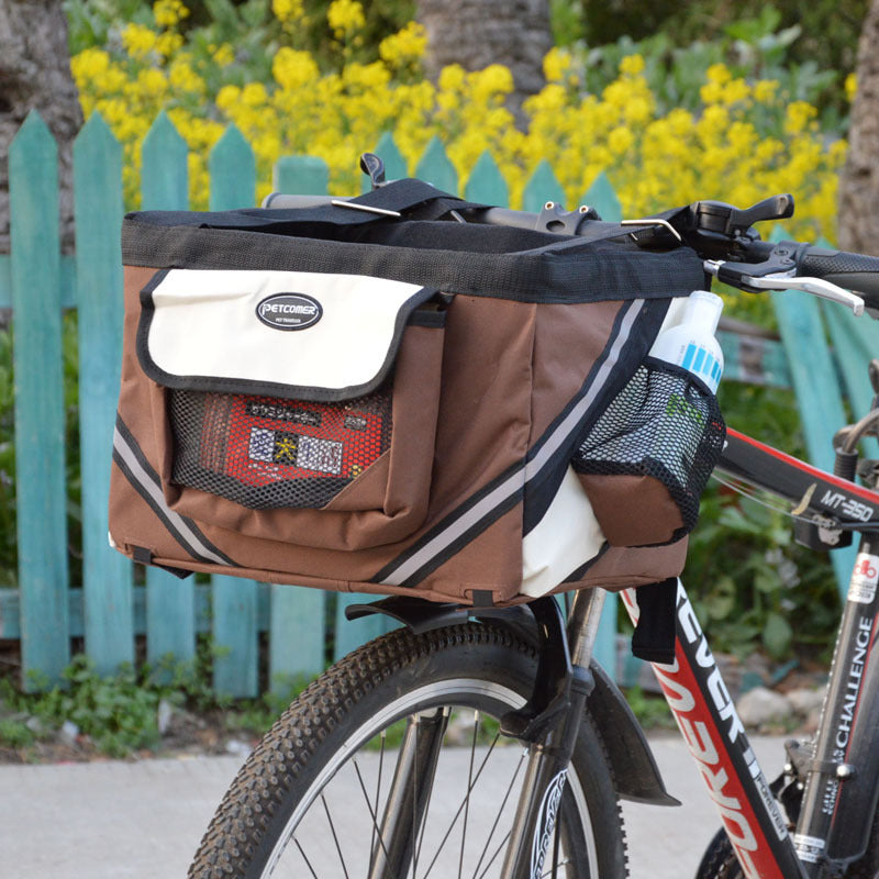 Pet Bicycle Carrier Removable Handlebar Front Basket Travel Bag
