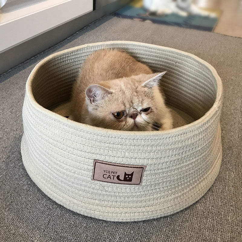 Round Pet Bed Kennel Soft Sleeping Nest