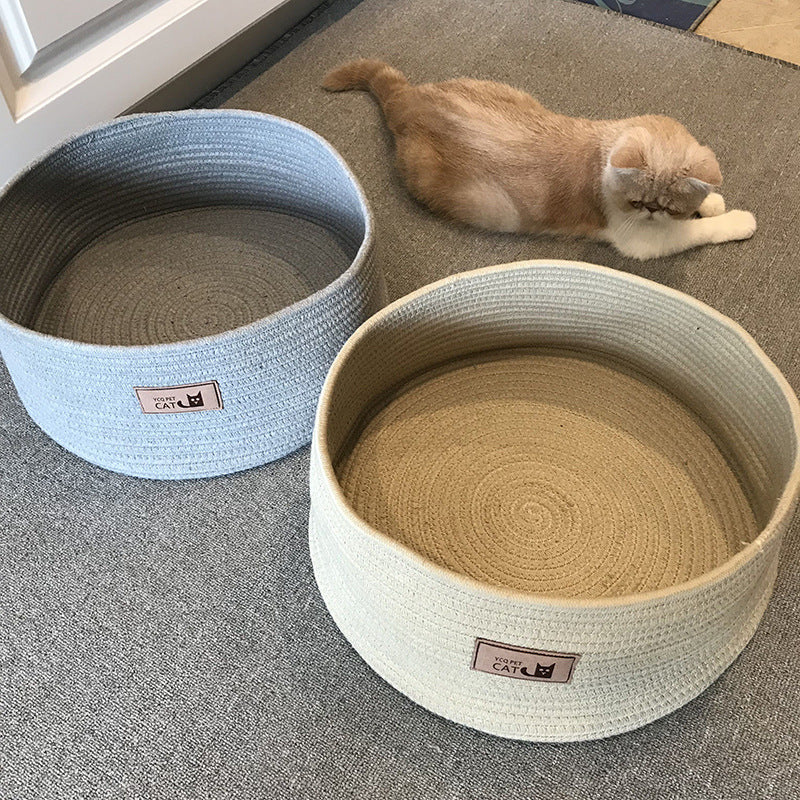 Round Pet Bed Kennel Soft Sleeping Nest