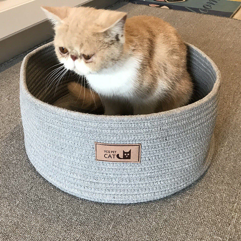 Round Pet Bed Kennel Soft Sleeping Nest