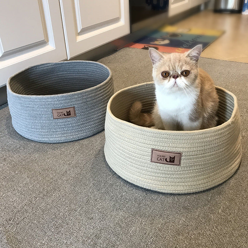 Round Pet Bed Kennel Soft Sleeping Nest