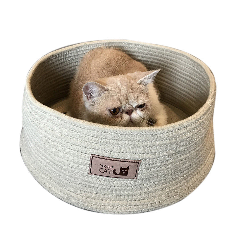 Round Pet Bed Kennel Soft Sleeping Nest
