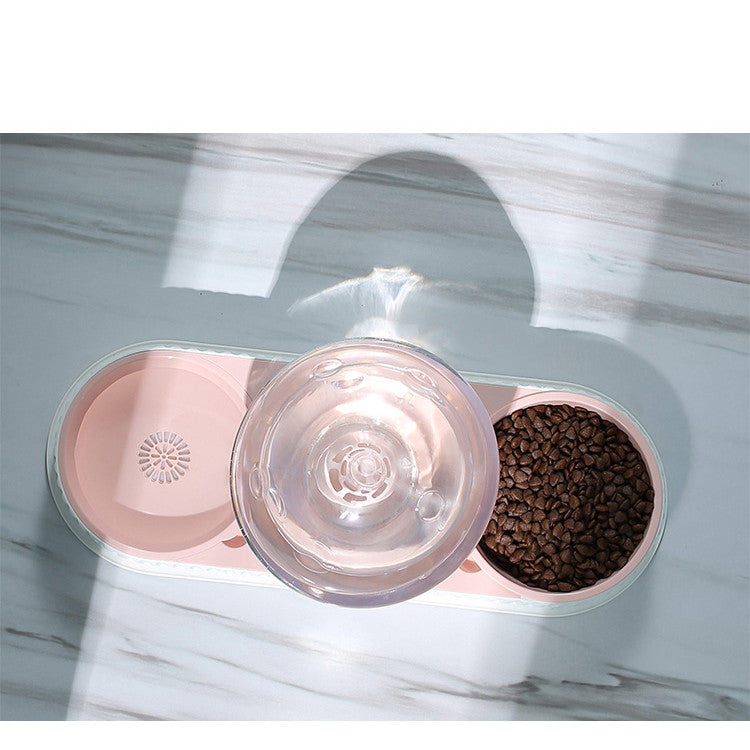 Pet Automatic Plastic Feeding Drinking Water Bowl Dispenser