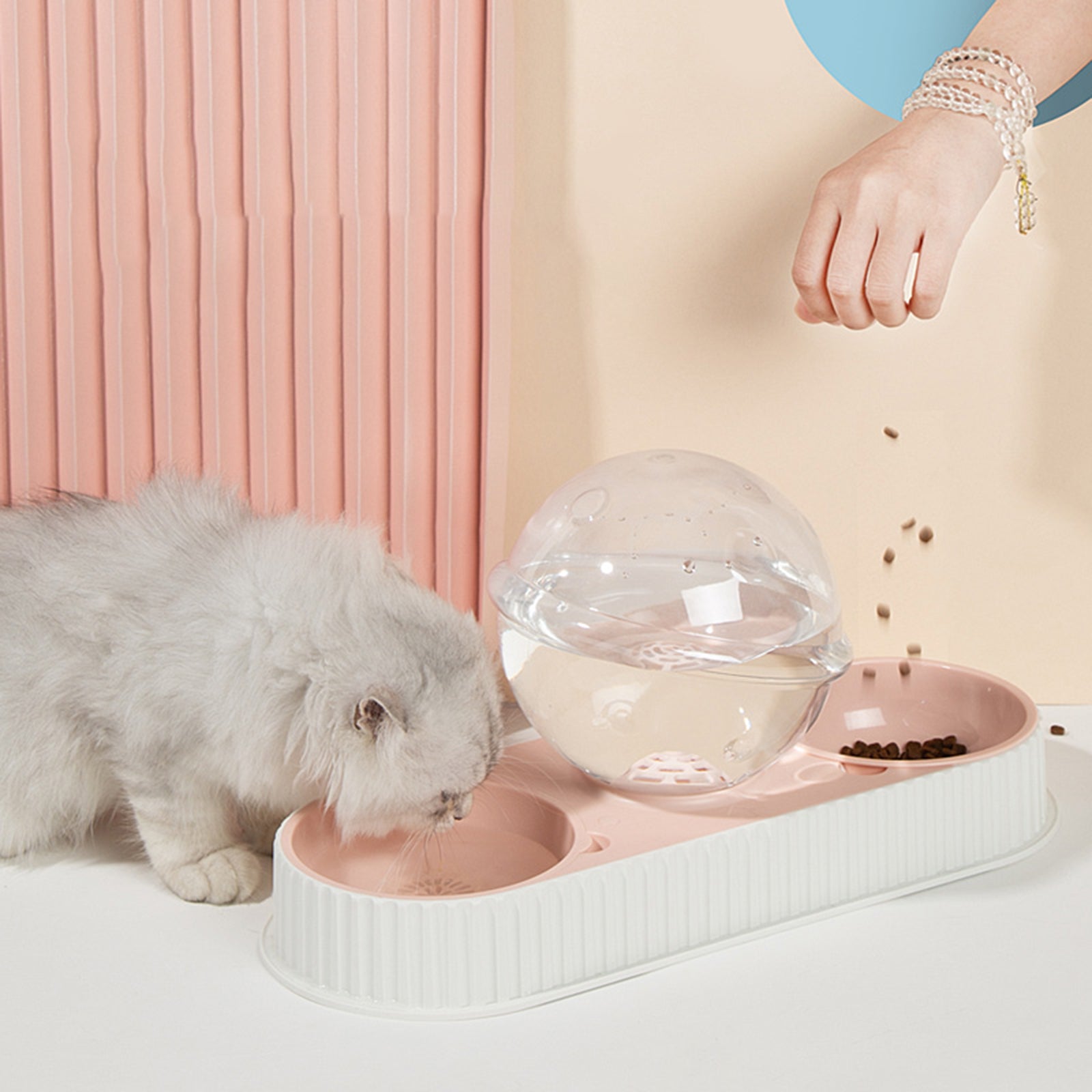 Pet Automatic Plastic Feeding Drinking Water Bowl Dispenser