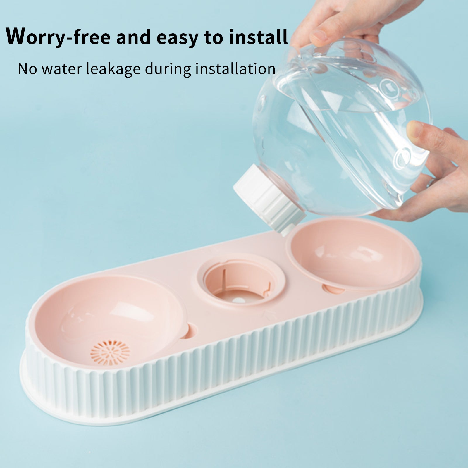Pet Automatic Plastic Feeding Drinking Water Bowl Dispenser