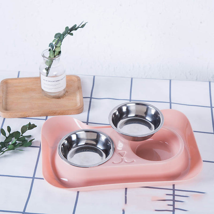 Stainless Steel Pet Feeding And Drinking Bowl Set