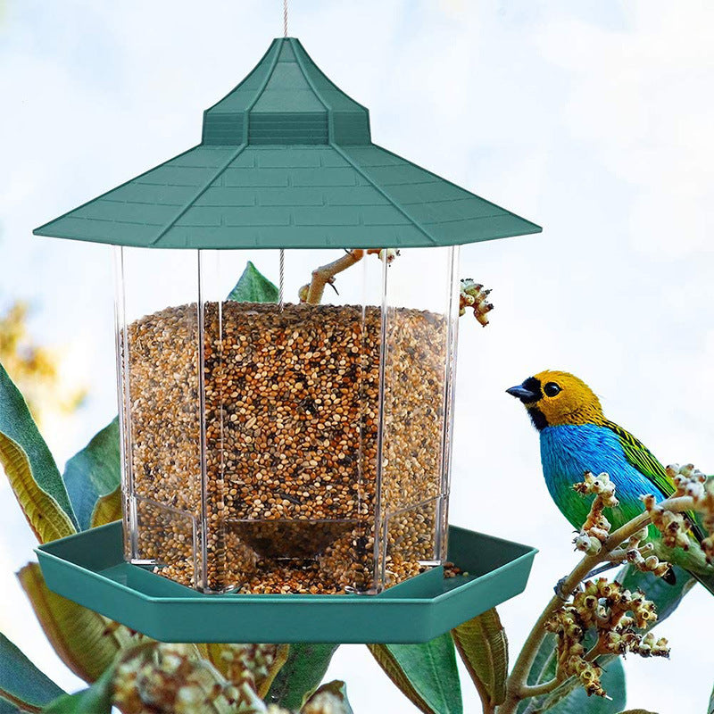 Plastic Hanging Bird Feeder with Rope Lanyard