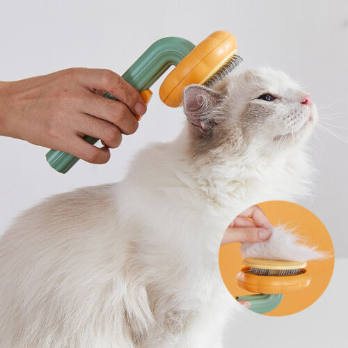Pet Pumpkin Self Cleaning Slicker Grooming Brush Tool