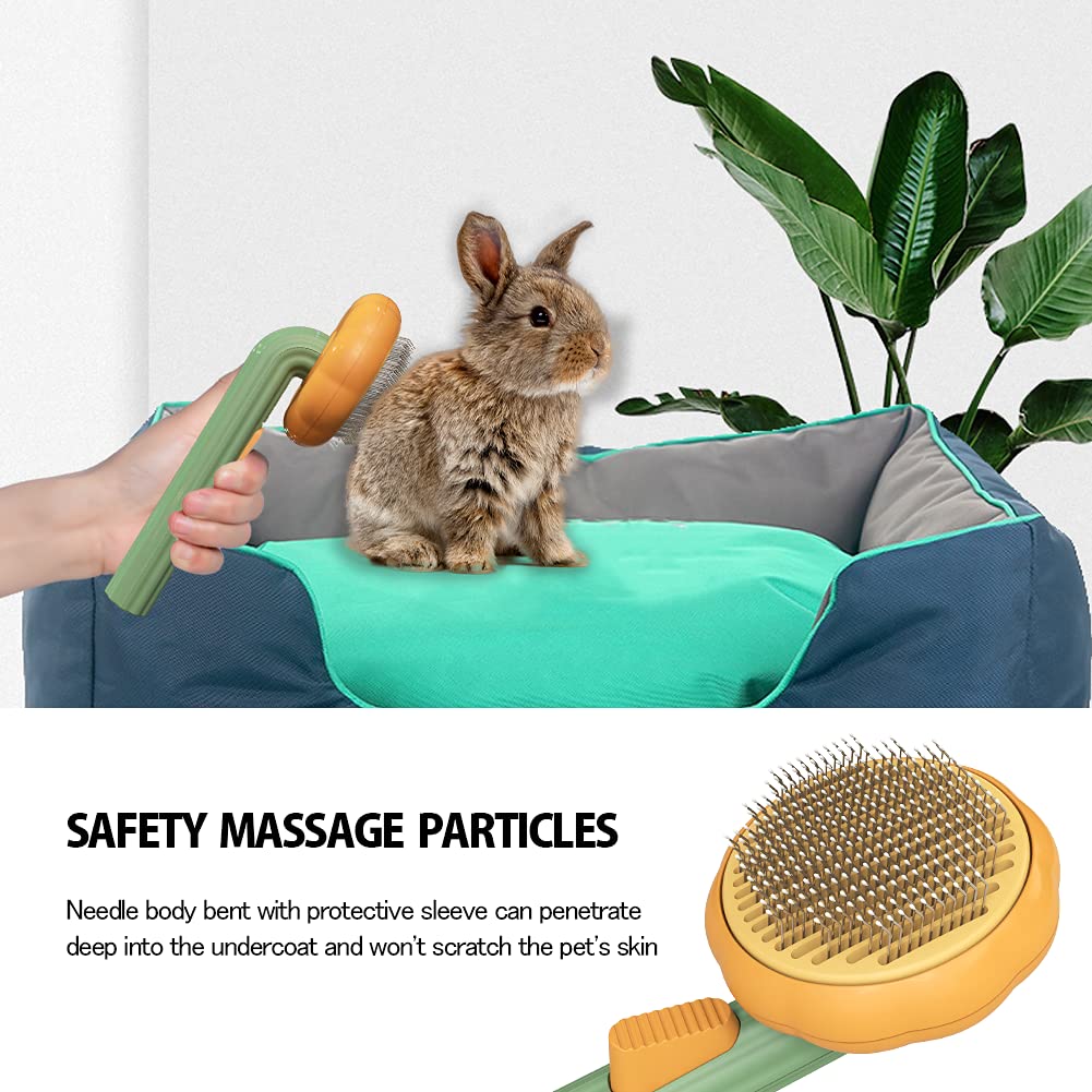 Pet Pumpkin Self Cleaning Slicker Grooming Brush Tool