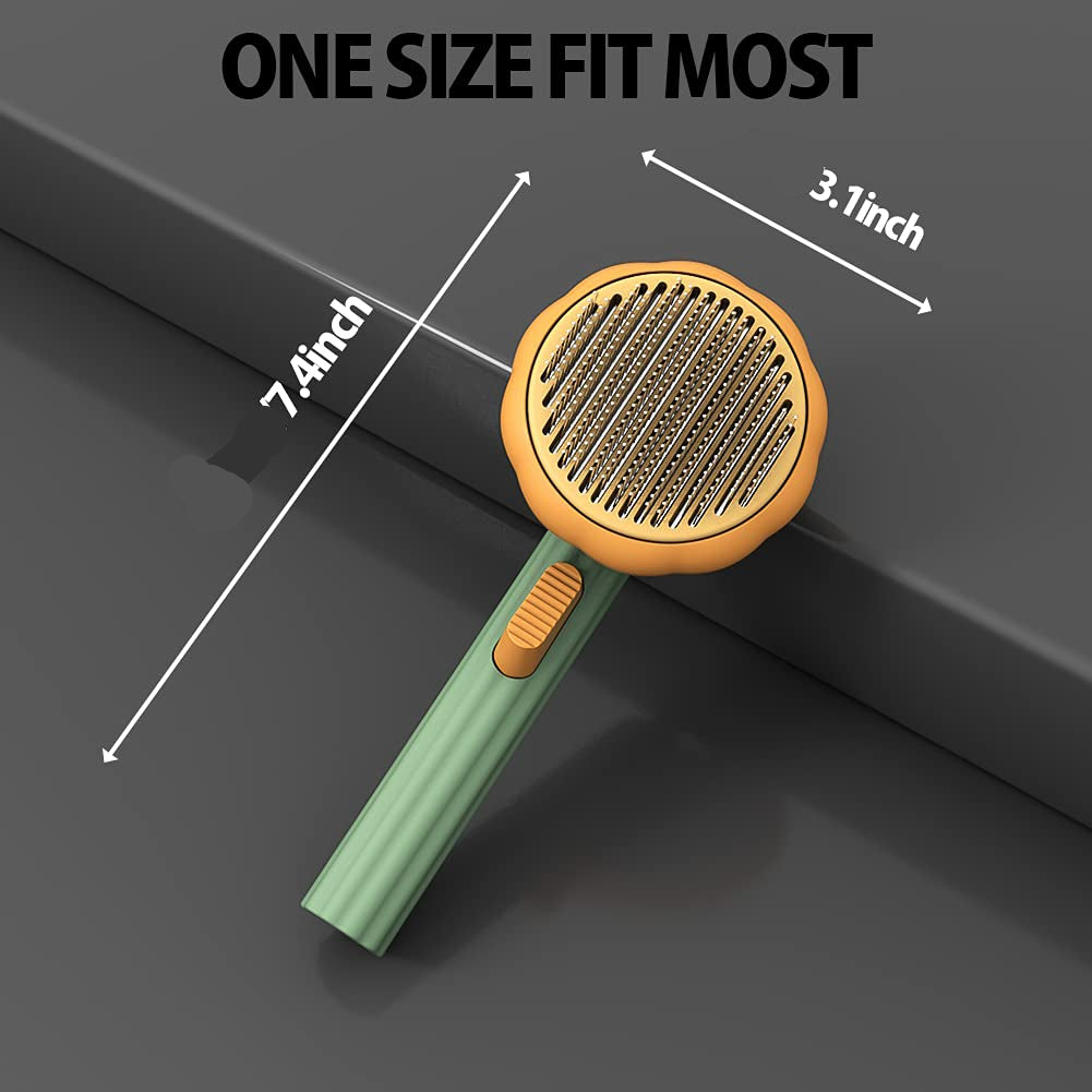 Pet Pumpkin Self Cleaning Slicker Grooming Brush Tool