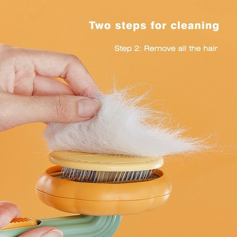 Pet Pumpkin Self Cleaning Slicker Grooming Brush Tool