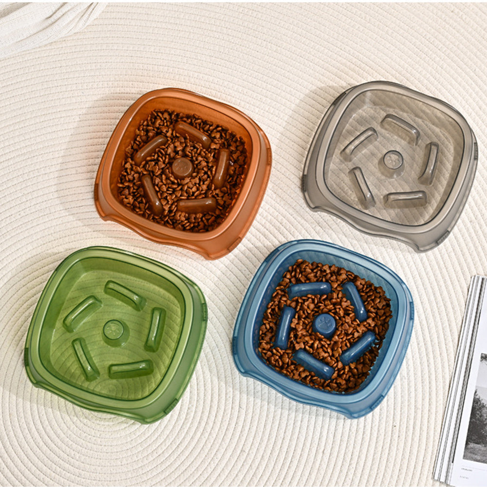 Pet Slow Anti Choking Water Feeder Bowl Plastic Food Plate