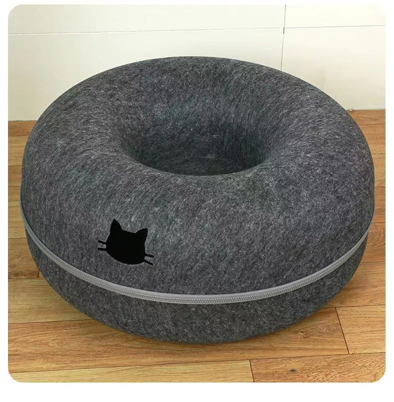 Comfortable Round Pet Tunnel Bed Cozy Sleeping Nest