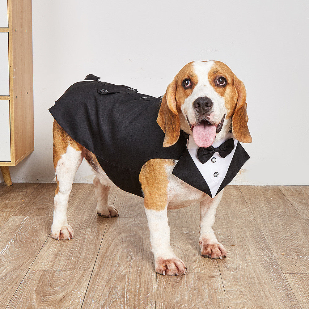 Swallowtail Wedding Suit Jacket Formal Pet Clothing