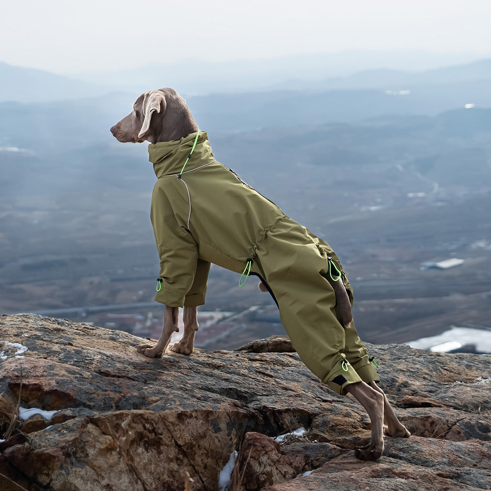 Pet Large Four Leg Windproof Turtleneck Warm Shell Jacket