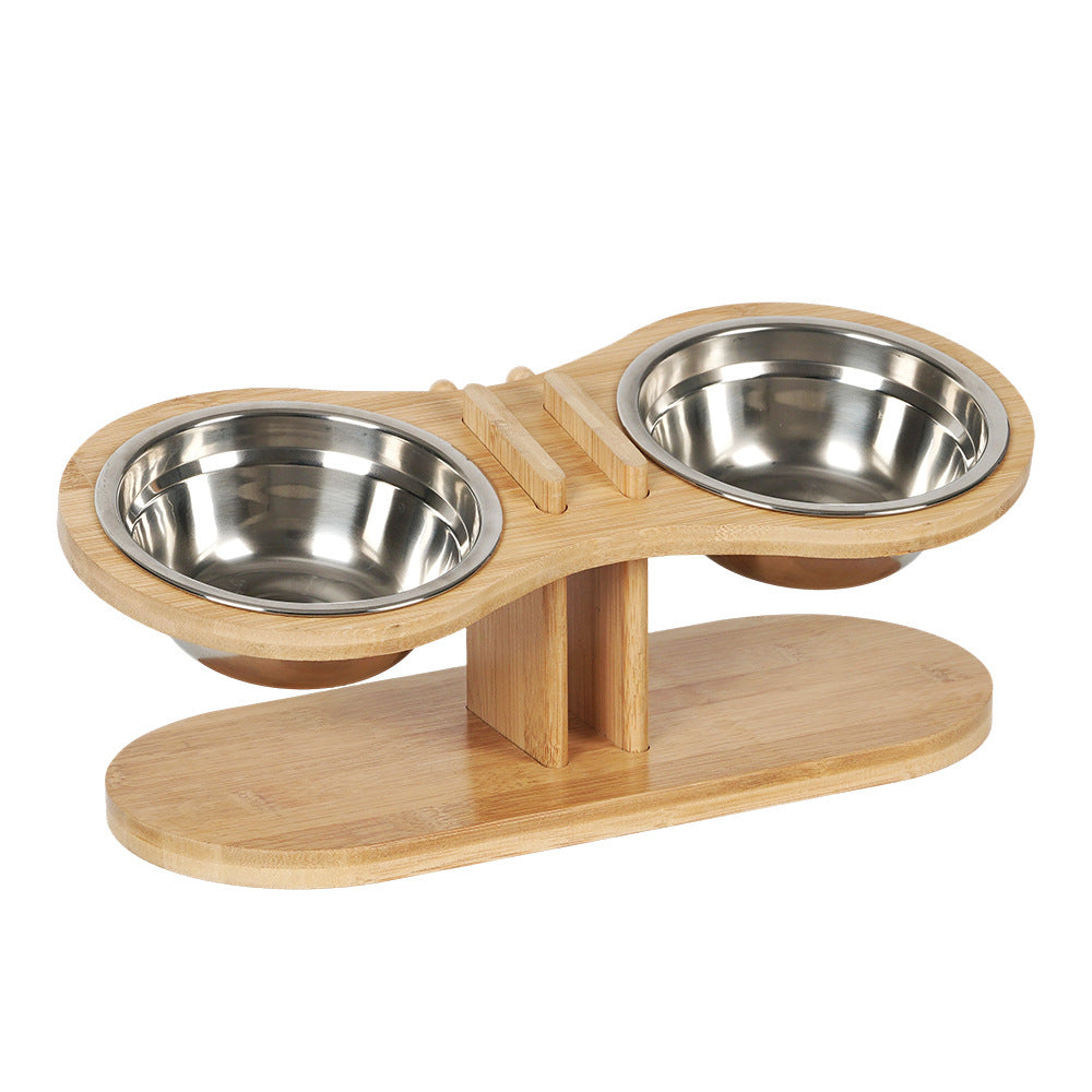 Adjustable Tilted Pet Feeding Bowl Stand Set