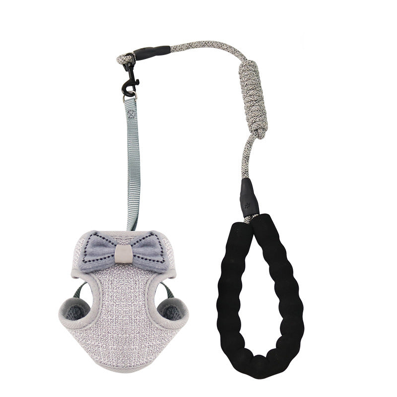 Pet Chest And Back Harness With Control Leash