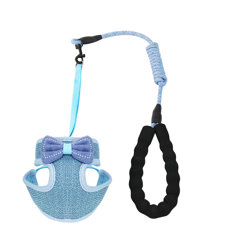 Pet Chest And Back Harness With Control Leash