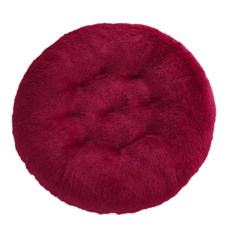 Plush Round Pet Bed Warm Sleeping Mat Cozy Nest