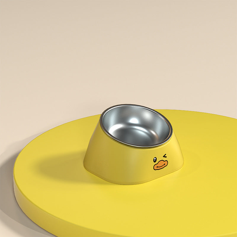 Pet Tilted Cervical Support Stainless Steel Feeding Bowl