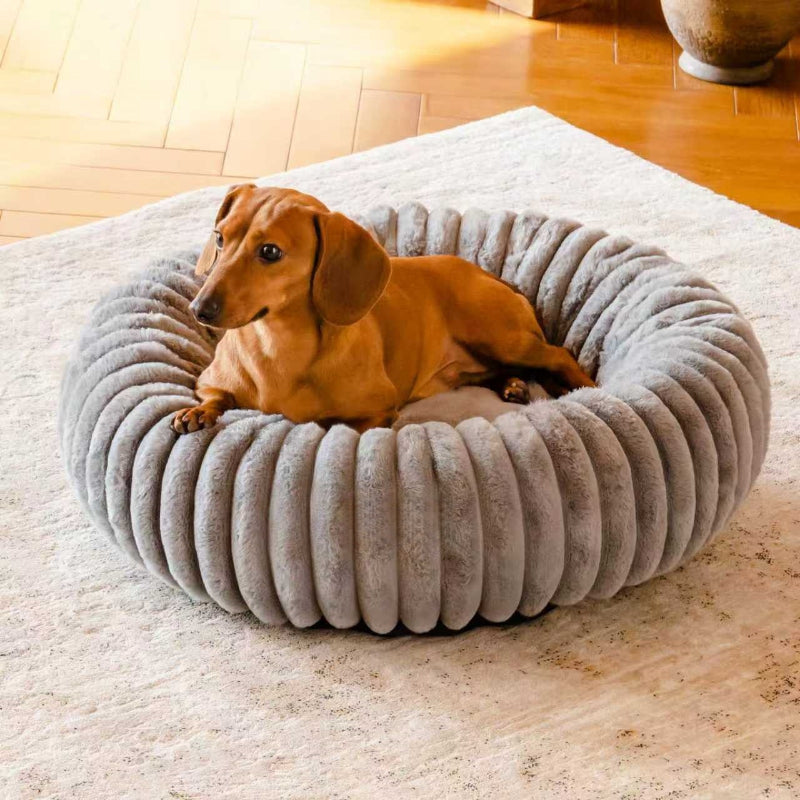 Plush Round Pet Bed Winter Warm Rabbit Fur Mat