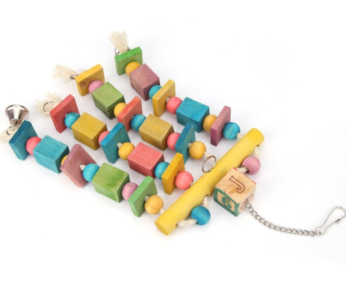 Colorful Hanging Parrot Cage Bell Swing Toy