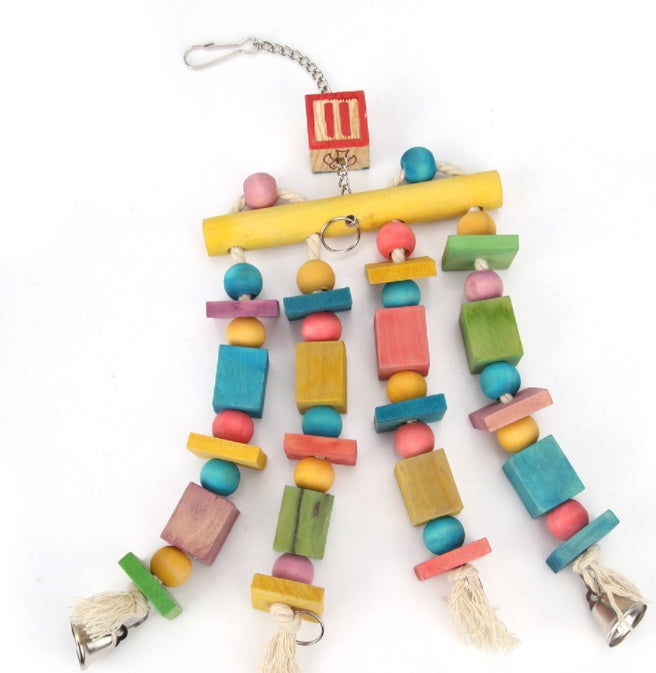 Colorful Hanging Parrot Cage Bell Swing Toy