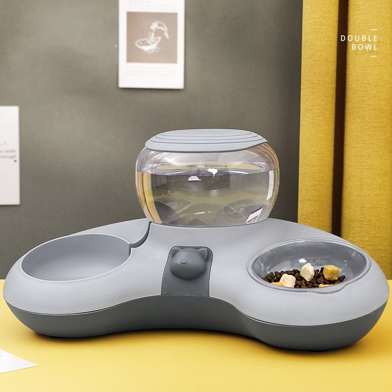 Crescent Automatic Pet Water And Feeding Double Bowl