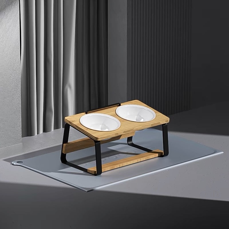 Ceramic Double Pet Feeding And Drinking Bowl Set