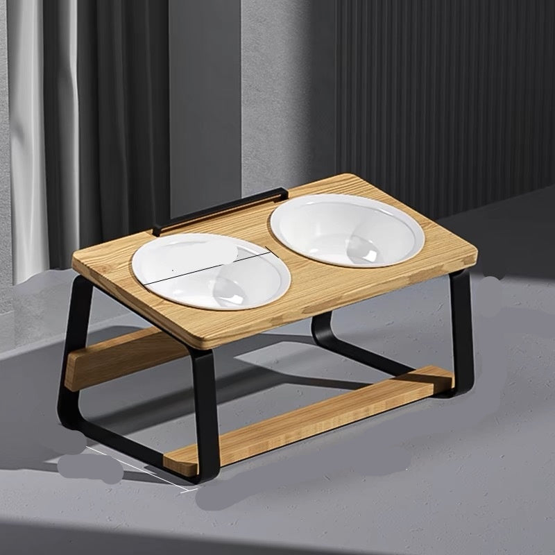 Ceramic Double Pet Feeding And Drinking Bowl Set