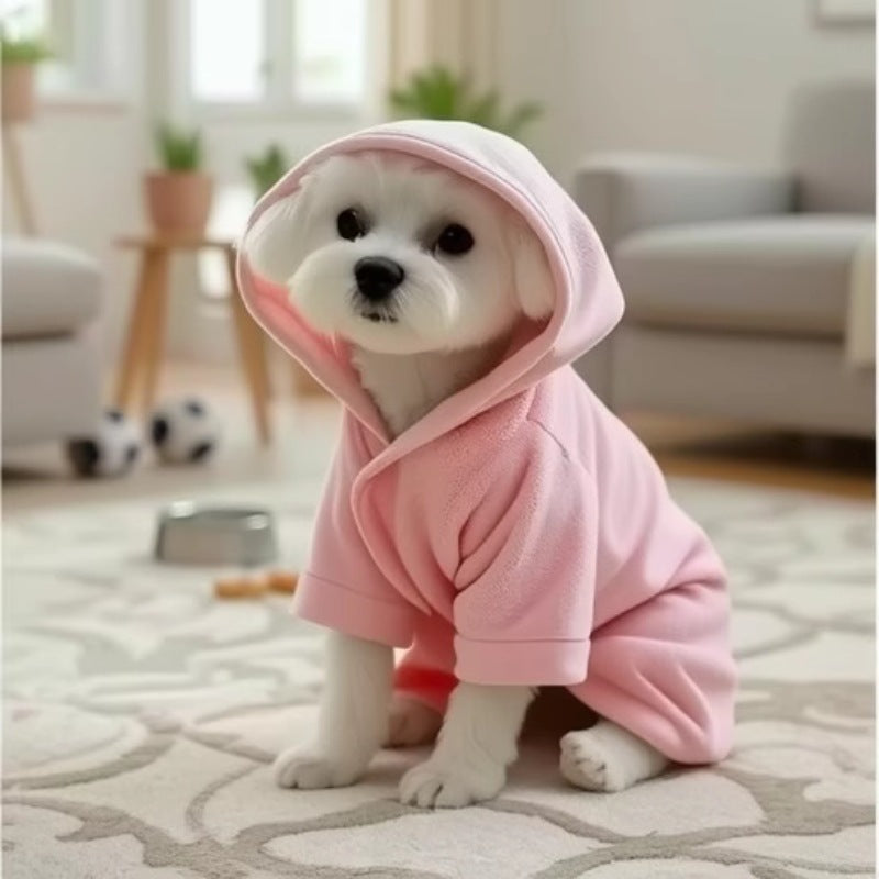 Soft Coral Fleece Pet Wearable Bathrobe Towel