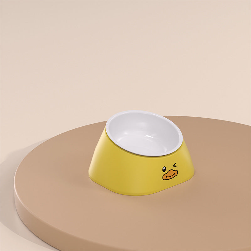Pet Tilted Cervical Support Stainless Steel Feeding Bowl