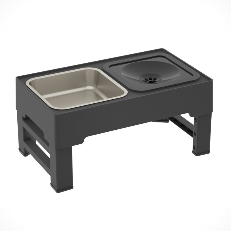 Adjustable Height Pet Double Bowl Feeding Stand Set