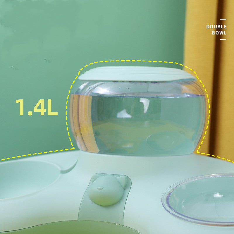 Crescent Automatic Pet Water And Feeding Double Bowl