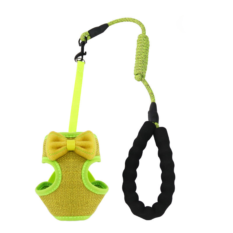 Pet Chest And Back Harness With Control Leash