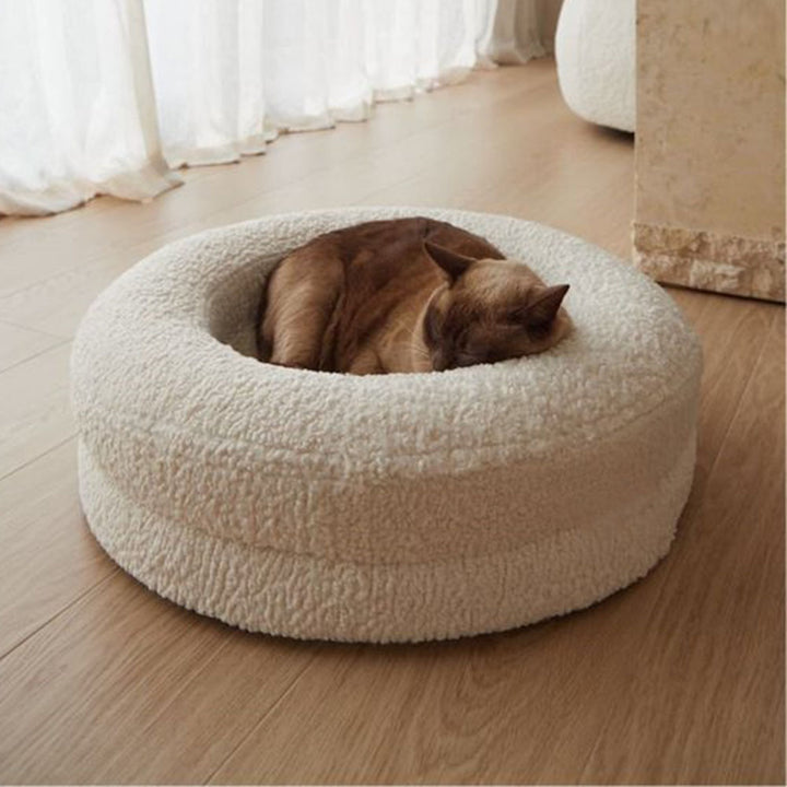 Solid Color Leisure Round Pet Bed Cozy Sleeping Nest