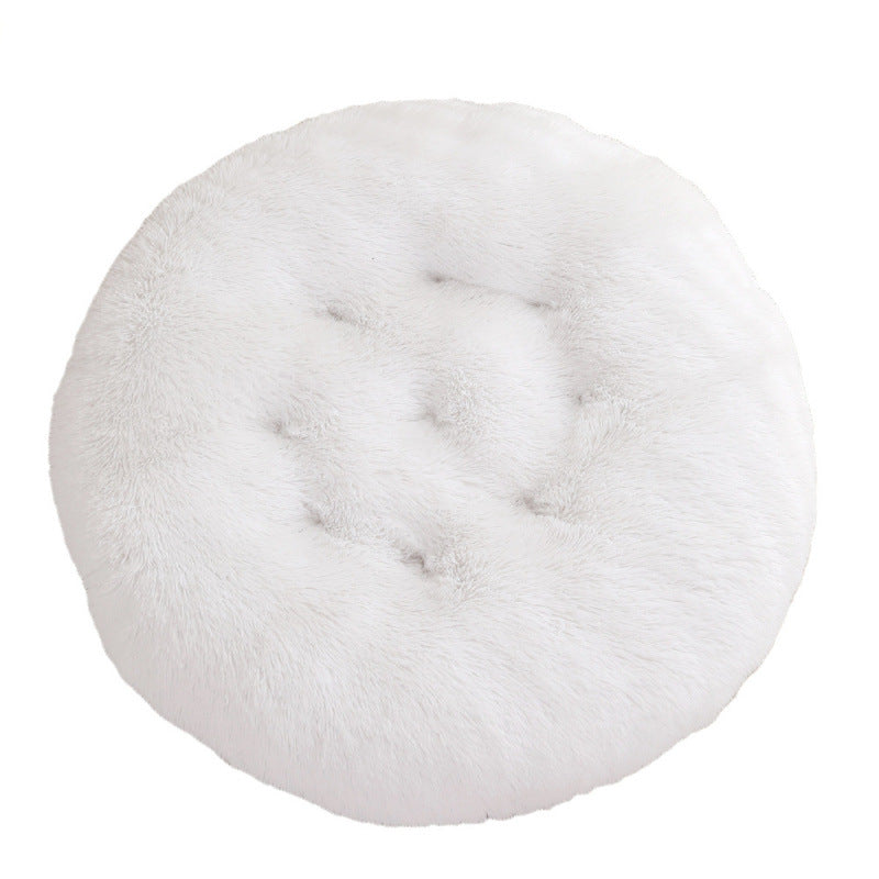 Plush Round Pet Bed Warm Sleeping Mat Cozy Nest