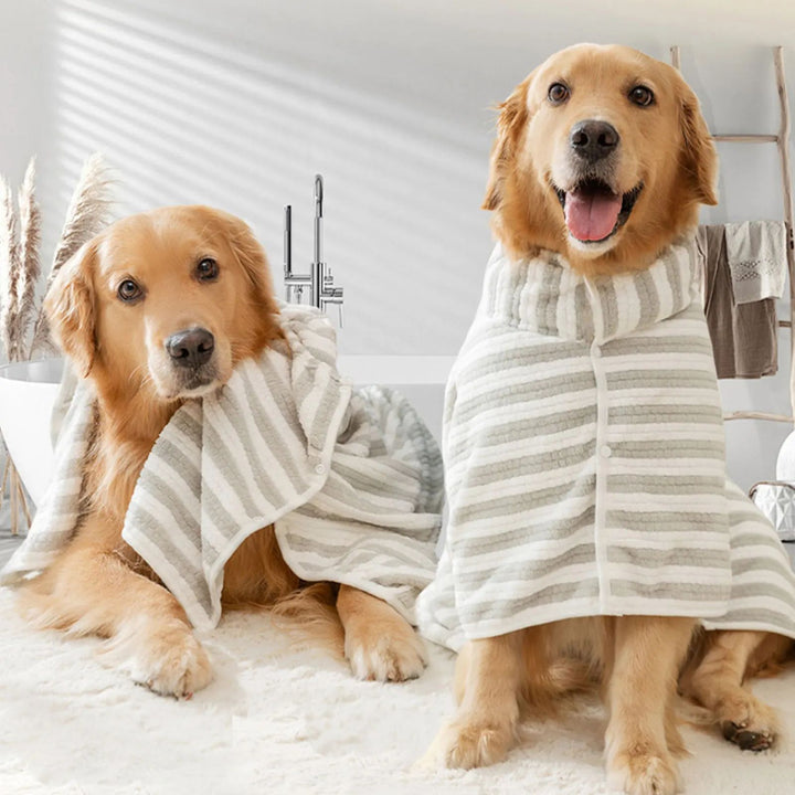 Ultra Absorbent Quick Dry Pet Bath Towel Thick Bathrobe Wrap