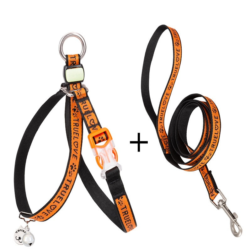 Bell Chest Strap Vest Adjustable Pet Leash Harness
